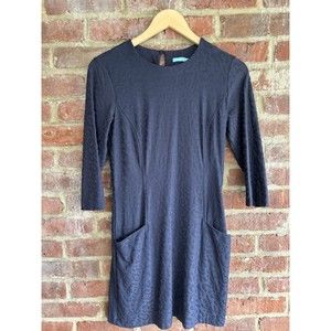 J. McLAUGHLIN Women’s Catalyst Navy Posh Cheetah Jacquard Midi Dress Size XS